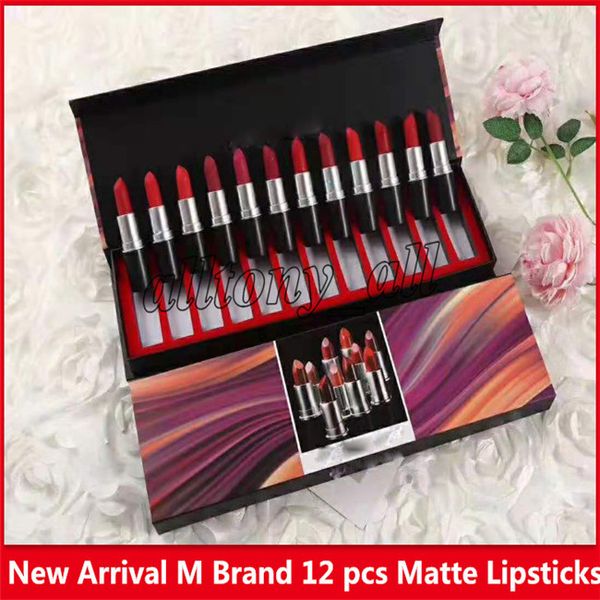

Новое прибытие M Марка Matte Lip Stain 12 цветов губной помады Набор 12 в 1 матового макияжа