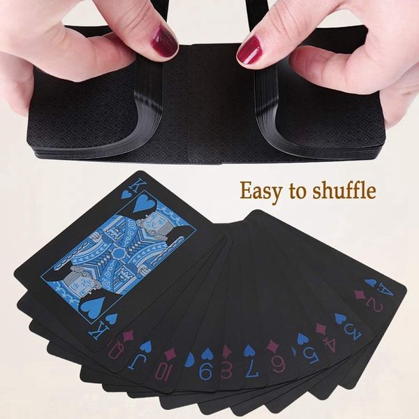 2 decks of waterproof poker cards, plastic pvc playing cards with gift box perfect for party and game, 1 blue + 1 red running jerseys, Black;blue
2 decks of waterproof poker cards, plastic pvc playing cards with gift box perfect for party and game, 1 blue + 1 red running jerseys, Black;blue