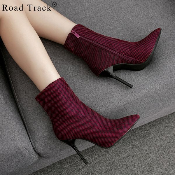 road track women ankle boots stretch fabric spring autumn zipper thin heels pointed toe platform boots ladies xwc2470-5, Black
road track women ankle boots stretch fabric spring autumn zipper thin heels pointed toe platform boots ladies xwc2470-5, Black