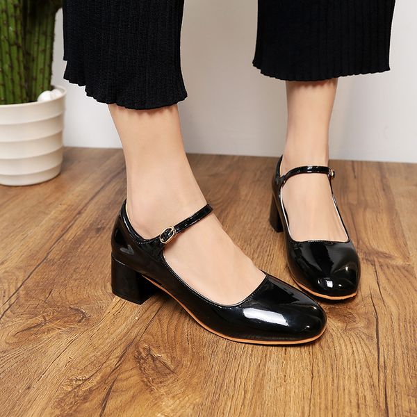 spring woman mary janes shoes patent leather high heels pumps ankle strap dress shoes square toe pump zapatos mujer autumn, Black
spring woman mary janes shoes patent leather high heels pumps ankle strap dress shoes square toe pump zapatos mujer autumn, Black