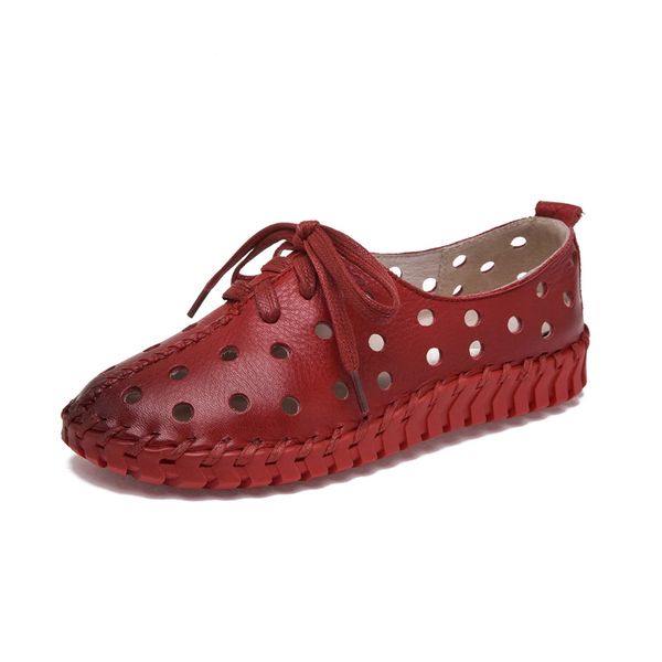 summer spring hollow outs genuine leather shoes women new fashion lace up women's flats comfortable handmade shoes, Red;white
summer spring hollow outs genuine leather shoes women new fashion lace up women's flats comfortable handmade shoes, Red;white