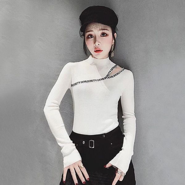 autumn 2019 european style sweaters slim half-high collar long-sleeved knit bottoming jumper pull clothes, White;black
autumn 2019 european style sweaters slim half-high collar long-sleeved knit bottoming jumper pull clothes, White;black