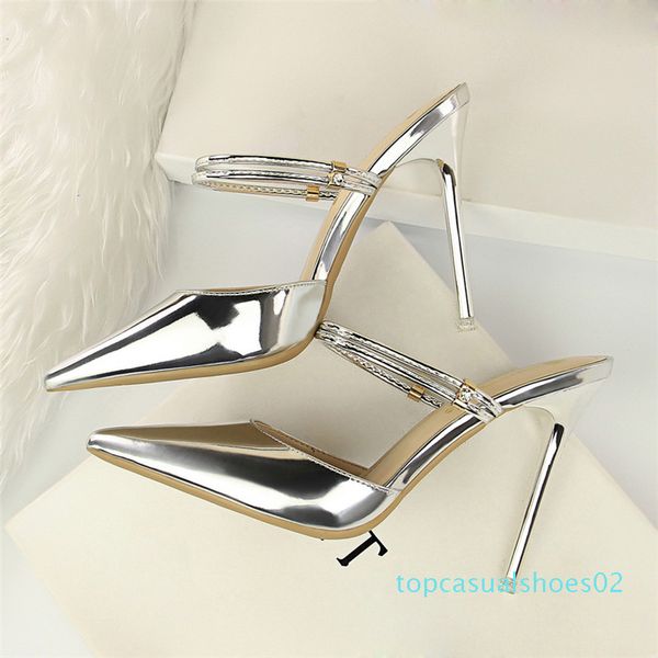 summer women fashion high heels slides female pointed toe gold mule slippers lady casual scarpins sandals shoes t02, Black
summer women fashion high heels slides female pointed toe gold mule slippers lady casual scarpins sandals shoes t02, Black