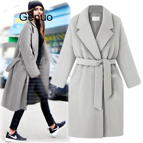women's wool & blends fashion 2021 spring winter cassic simple cotton maxi robe long coat with belt grey casual outerwear manteau femme, Black
women's wool & blends fashion 2021 spring winter cassic simple cotton maxi robe long coat with belt grey casual outerwear manteau femme, Black