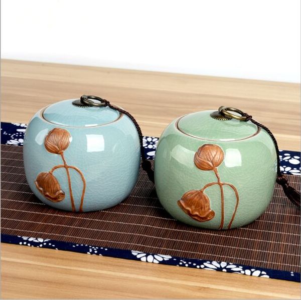 tea jar ceramic caddy ge kiln celadon storage pot black tea green tea pu 'er sealed pot
tea jar ceramic caddy ge kiln celadon storage pot black tea green tea pu 'er sealed pot
