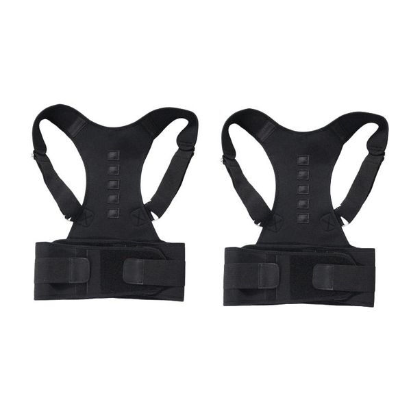 2pcs magnetic therapy posture corrector shoulder back support belt for men women - l & m
2pcs magnetic therapy posture corrector shoulder back support belt for men women - l & m
