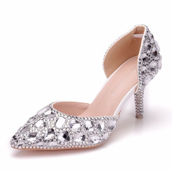 new big diamond wedding pumps pointed hollow 7.5cm thin heels slip-on women prom dress shoes size 35-41, Black
new big diamond wedding pumps pointed hollow 7.5cm thin heels slip-on women prom dress shoes size 35-41, Black