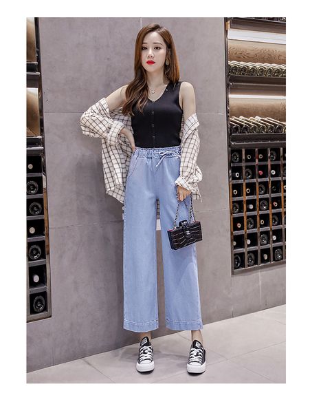 violet female straight jeans loose first love feeling, Blue
violet female straight jeans loose first love feeling, Blue
