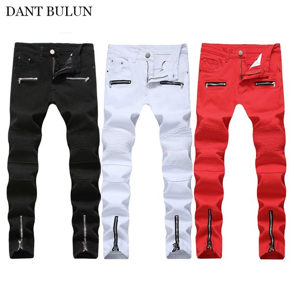 high street stretchy men's jean pleated elastic denim pants slim zipper decoration biker jeans punk streetwear homme trousers, Blue
high street stretchy men's jean pleated elastic denim pants slim zipper decoration biker jeans punk streetwear homme trousers, Blue