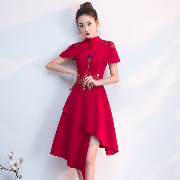 mandarin collar oriental style banquet dresses chinese vintage traditional wedding cheongsam elegant evening party gowns, Red
mandarin collar oriental style banquet dresses chinese vintage traditional wedding cheongsam elegant evening party gowns, Red