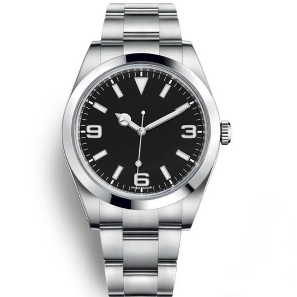 

luxury watch explorer black dial stainless steel automatic watch casual date reloj de lujo montre relojes de marca watches wristwatch, Slivery;brown