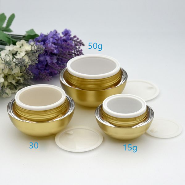 15g/30g/50g sphere shaped gold acrylic cream container eye gel sample pot ball empty cosmetics packaging bottle
15g/30g/50g sphere shaped gold acrylic cream container eye gel sample pot ball empty cosmetics packaging bottle