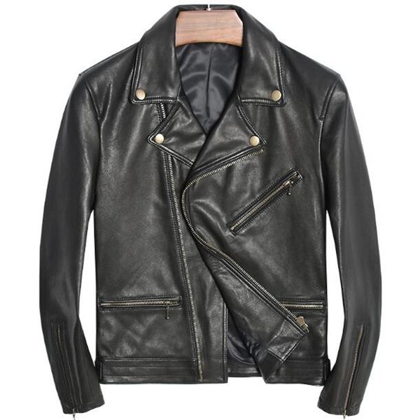 men's genuine leather jacket pure black color spring winter male motorcycle fashion bomber jacket real leather coat big size 5xl
men's genuine leather jacket pure black color spring winter male motorcycle fashion bomber jacket real leather coat big size 5xl