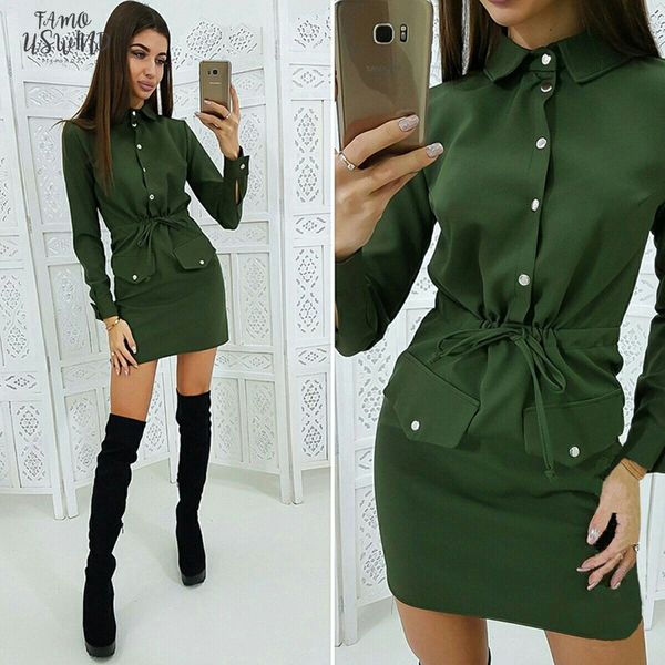 women casual sashes sheath column button sheath dress collar long sleeve solid dress 2020 autumn fashion vintage elegant mini dress, Black;gray
women casual sashes sheath column button sheath dress collar long sleeve solid dress 2020 autumn fashion vintage elegant mini dress, Black;gray