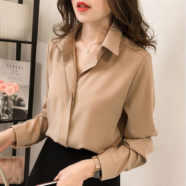 women blouses 2019 spring elegant pure long sleeve blouse shirt turn down collar chiffon blouse office shirts blusas camisa, White
women blouses 2019 spring elegant pure long sleeve blouse shirt turn down collar chiffon blouse office shirts blusas camisa, White