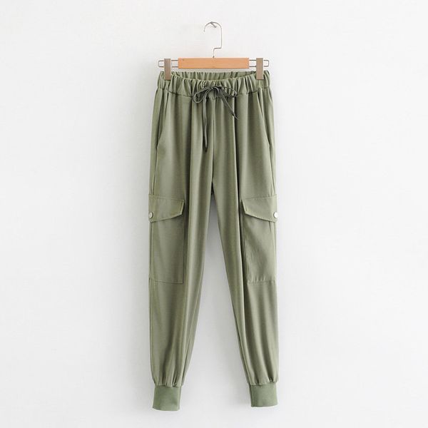2019 women high waist elastic pants loose solid color fashion cargo streetwear trousers, Black;white
2019 women high waist elastic pants loose solid color fashion cargo streetwear trousers, Black;white