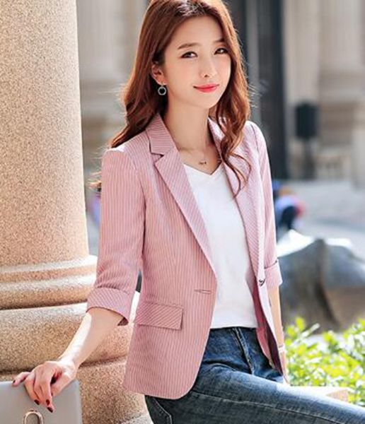 women's korean version of the new boutique special personality trend slim sleeve versatile spring and autumn striped suit jacket / s-4x, White;black
women's korean version of the new boutique special personality trend slim sleeve versatile spring and autumn striped suit jacket / s-4x, White;black
