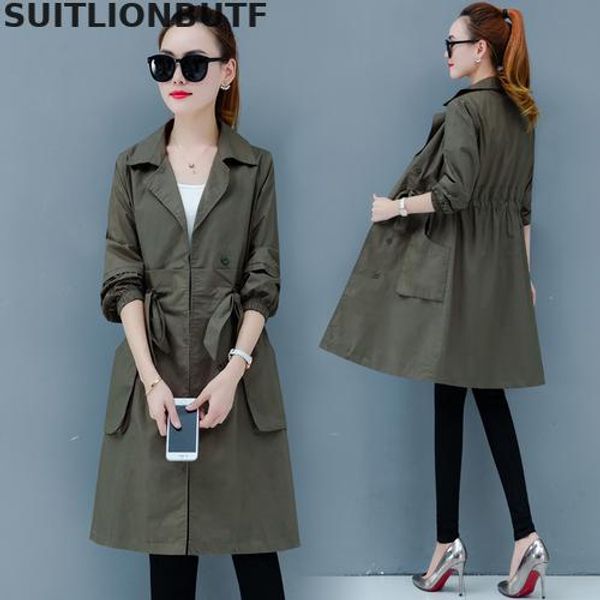 s-2xl new spring autumn fashion female trench coat turn-down collar casual windbreaker belt slim waist slim women thin trench, Tan;black
s-2xl new spring autumn fashion female trench coat turn-down collar casual windbreaker belt slim waist slim women thin trench, Tan;black