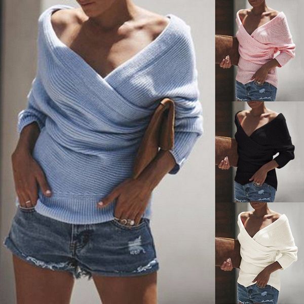 2019 women v neck cross knitted sweater winter women cashmere hollow out sweater backless streetwear pullover, White;black
2019 women v neck cross knitted sweater winter women cashmere hollow out sweater backless streetwear pullover, White;black