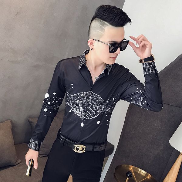 flower shirt gentleman lead printing formal shirts for men ropa de hombre 2019 retro shirt dress men button up, White;black
flower shirt gentleman lead printing formal shirts for men ropa de hombre 2019 retro shirt dress men button up, White;black
