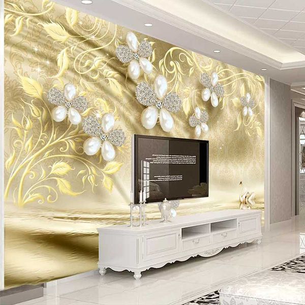 drop shipping custom 3d mural wallpaper golden jewelry flower tv background wall painting modern living room home decor
drop shipping custom 3d mural wallpaper golden jewelry flower tv background wall painting modern living room home decor