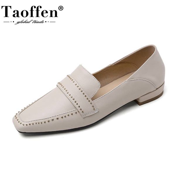 taoffen genuine leather women flats shoes fashion mules shoe woman rivets square toe square toe office lady footwear size 34-39, Black 
taoffen genuine leather women flats shoes fashion mules shoe woman rivets square toe square toe office lady footwear size 34-39, Black