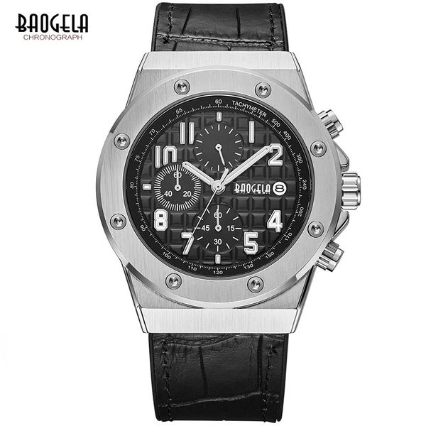 baogela men's chronograph quartz watches leather strap army sports luminous wristwatch for man 3bar waterproof 1805 silver black, Slivery;brown
baogela men's chronograph quartz watches leather strap army sports luminous wristwatch for man 3bar waterproof 1805 silver black, Slivery;brown
