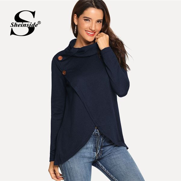 sheinside navy button detail high neck sweater wrap bottom long sleeve ladies sweaters 2018 women autumn workwear pullover, White;black
sheinside navy button detail high neck sweater wrap bottom long sleeve ladies sweaters 2018 women autumn workwear pullover, White;black