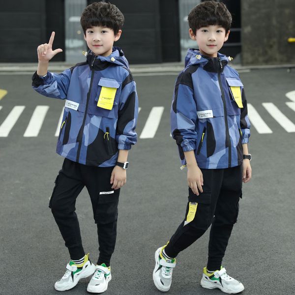 jackets baby boys clothes sets 4-11 years old spring autumn 2-pieces-sets large pocket camouflage windbreaker jacket + pants, Blue;gray
jackets baby boys clothes sets 4-11 years old spring autumn 2-pieces-sets large pocket camouflage windbreaker jacket + pants, Blue;gray