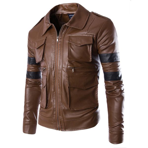 men's fashion casual lapel leather jacket multi pocket leather jacket casual winter lapel zipper multi pocket imitation, Black;brown
men's fashion casual lapel leather jacket multi pocket leather jacket casual winter lapel zipper multi pocket imitation, Black;brown