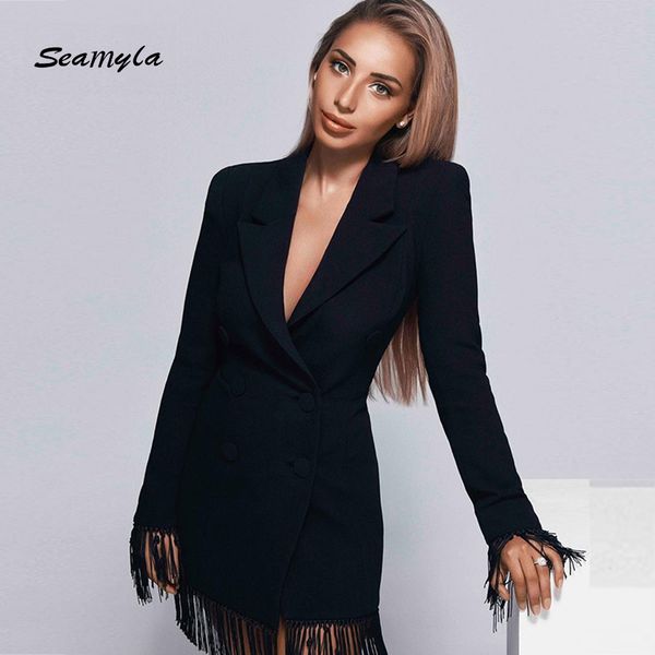 seamyla 2017 new fashion runway blazers women long sleeve tassel single breasted jacket winter slim celebrity party blazers, White;black
seamyla 2017 new fashion runway blazers women long sleeve tassel single breasted jacket winter slim celebrity party blazers, White;black