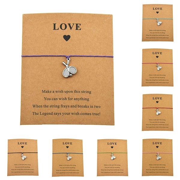 punk sports tennis player jewelry gifts for sports charm ball tennis racket racquets pendant love card wax cords bracelets, Golden;silver
punk sports tennis player jewelry gifts for sports charm ball tennis racket racquets pendant love card wax cords bracelets, Golden;silver