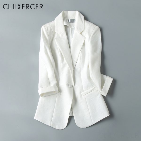 s-5xl white blazer women ol three quarter sleeve workwear blazer coat single button three quarter sleeve ladies outwears, White;black
s-5xl white blazer women ol three quarter sleeve workwear blazer coat single button three quarter sleeve ladies outwears, White;black