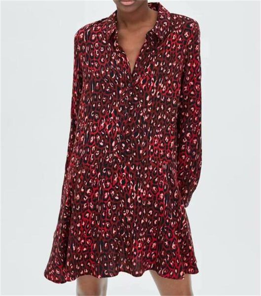 women vintage leopard print a-line shirt dress long sleeve turn down collar casual mini short dresses female vestidos#n608, Black;gray
women vintage leopard print a-line shirt dress long sleeve turn down collar casual mini short dresses female vestidos#n608, Black;gray