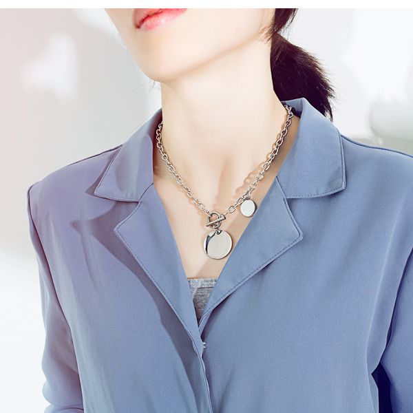 n1593 2020 new fashion stainless steel girls lady women necklace medals tag charms pendant necklace chain 18'' nice gifts for girl, Silver
n1593 2020 new fashion stainless steel girls lady women necklace medals tag charms pendant necklace chain 18'' nice gifts for girl, Silver