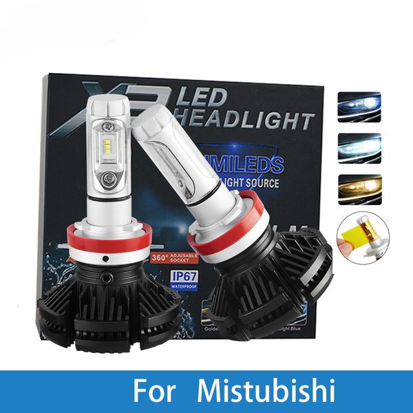 

led car headlight bulb h4 h7 h3 12v auto lamp for mitsubishi outlander/nimbus/montero/mirage/magna/lancer/grandis/galant/expo