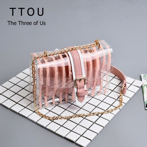 ttou women striped clear messenger bag transparent pvc crossbody bag female candy color jelly chain beach 2pcs set
ttou women striped clear messenger bag transparent pvc crossbody bag female candy color jelly chain beach 2pcs set