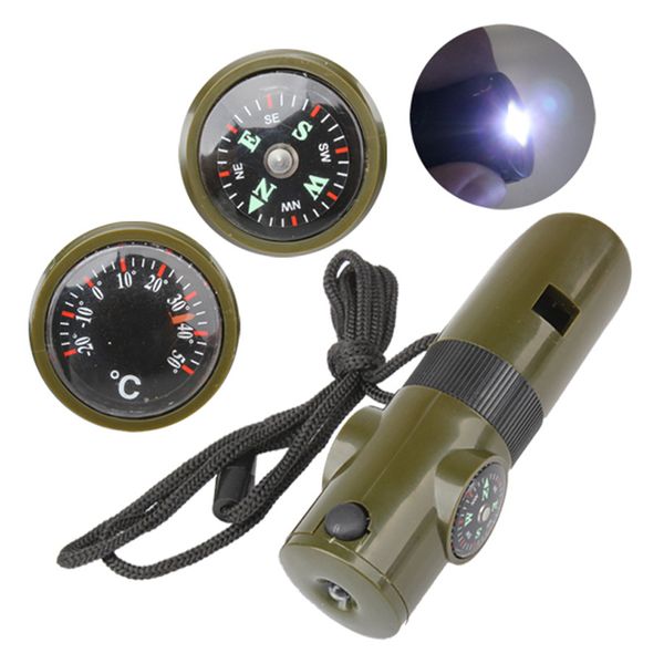 7 in 1 mini sos survival kit camping survival whistle with compass thermometer flashlight magnifier tools for outdoor hiking
7 in 1 mini sos survival kit camping survival whistle with compass thermometer flashlight magnifier tools for outdoor hiking