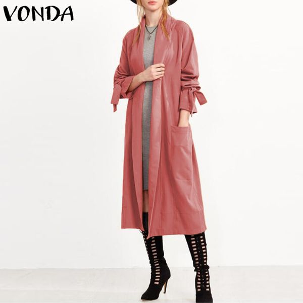 vonda women coats fashion long trench 2018 autumn casual loose lapel long sleeve pockets cardigan outwear solid overcoats, Tan;black
vonda women coats fashion long trench 2018 autumn casual loose lapel long sleeve pockets cardigan outwear solid overcoats, Tan;black