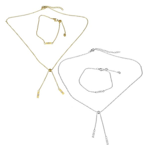 fashion stainless steel jewelry set women wedding jewelry gifts bracelet & necklace chain set for gold/silver color rectangle
fashion stainless steel jewelry set women wedding jewelry gifts bracelet & necklace chain set for gold/silver color rectangle