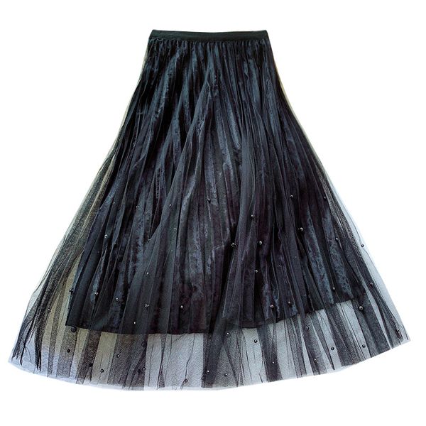 2020new women fashion a-line skirt luxury velvet pleated skirt elegant ladies long skirts with mesh beads black pink gray apricot
2020new women fashion a-line skirt luxury velvet pleated skirt elegant ladies long skirts with mesh beads black pink gray apricot