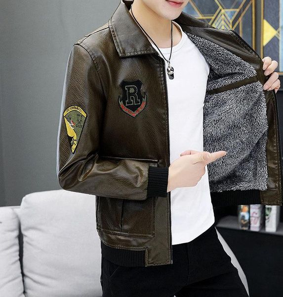 mens 2020 luxury designer clothes men's leather flight jackets fashion designer men's leather thick solid jacket fleece warm coat, Black
mens 2020 luxury designer clothes men's leather flight jackets fashion designer men's leather thick solid jacket fleece warm coat, Black