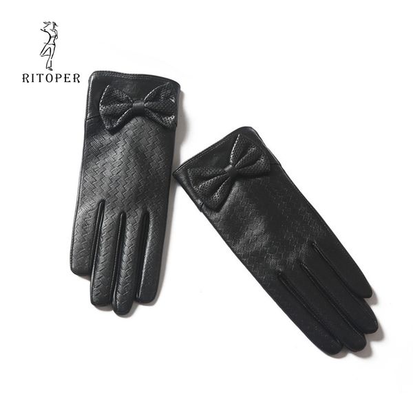 rir women' genuine leather gloves black real sheepskin touch screen gloves winter bow wool thick warm fashion short new, Blue;gray
rir women' genuine leather gloves black real sheepskin touch screen gloves winter bow wool thick warm fashion short new, Blue;gray