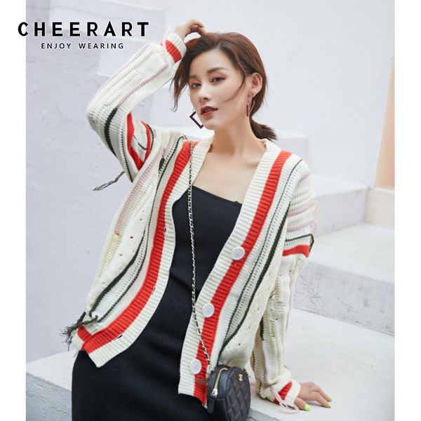 cheerart striped ribbed sweater cardigan coat women tassels v neck knitted cardigan fall fashion autumn clothes 2019
cheerart striped ribbed sweater cardigan coat women tassels v neck knitted cardigan fall fashion autumn clothes 2019