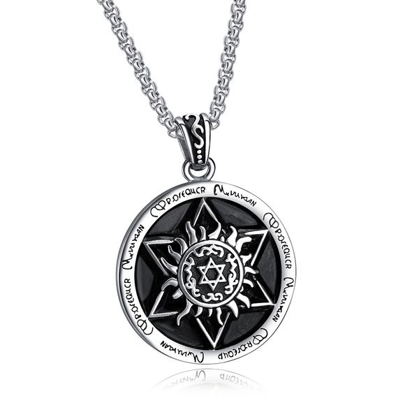 retro holy angel six-pointed star pendants necklace jewelry cool men stainless steel pendant necklace men's gift, Silver
retro holy angel six-pointed star pendants necklace jewelry cool men stainless steel pendant necklace men's gift, Silver