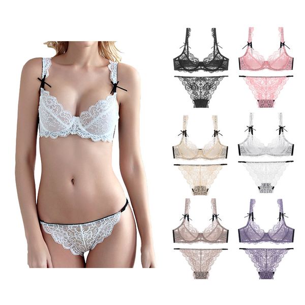 bras sets women's foreign trade ultra thin large size lace bra set underwear generation women plus thong, Red;black
bras sets women's foreign trade ultra thin large size lace bra set underwear generation women plus thong, Red;black
