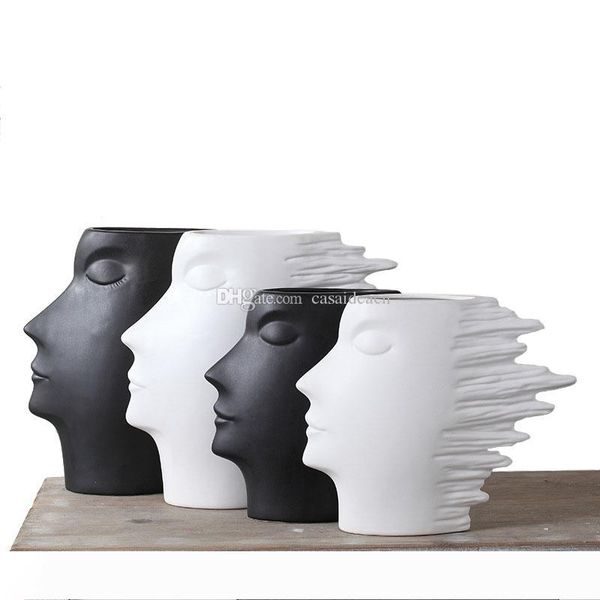 abstract face vase modern art wind man ceramic sculpture human head statue fashion home decoration crafts black white
abstract face vase modern art wind man ceramic sculpture human head statue fashion home decoration crafts black white