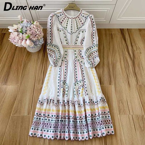 linghan fashion multicolor embroidery hollow out linen dress o-neck puff sleeve beach vacation midi dresses designer women new, Black;gray 
linghan fashion multicolor embroidery hollow out linen dress o-neck puff sleeve beach vacation midi dresses designer women new, Black;gray