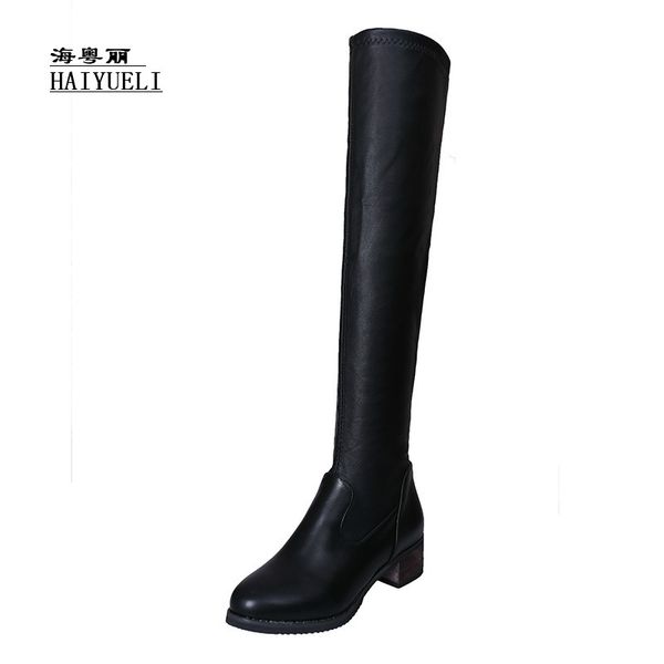 the new autumn winter boots fashion thick heel women high-heeled shoes knee-high boots, Black
the new autumn winter boots fashion thick heel women high-heeled shoes knee-high boots, Black