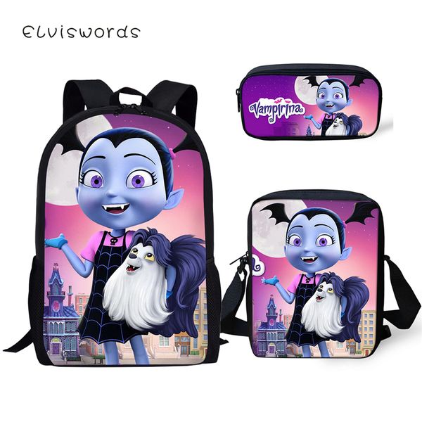 elviswords children's school backpack vampirina print pattern school book bags cartoon arts girl design 3pcs set students bags
elviswords children's school backpack vampirina print pattern school book bags cartoon arts girl design 3pcs set students bags
